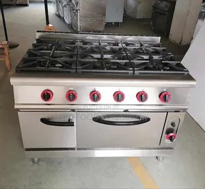 6 Burner Industrial Gas Cooker With Oven