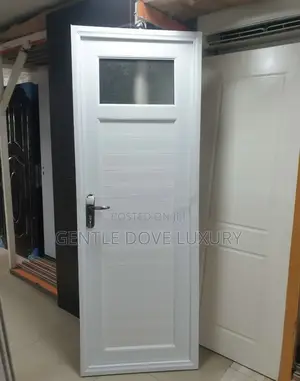 Aluminum Toilet Door PVC With Half Glass