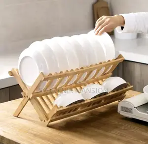 Bamboo Wooden Plate Rack