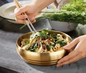 Golden Insulated Soup Bowl