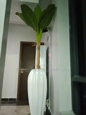 Artificial Banana Tree With Pumpkin Fiberglass Planter/Vase