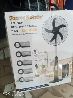 Rechargeable Fan With Panel and 2 Bulbs