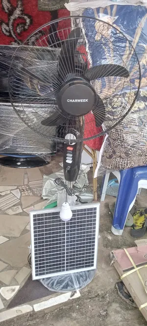 Rechargeable Fan With Panel and Bulb