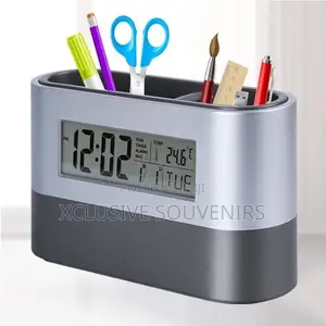 Creative Pen Holder With Alarm Clock