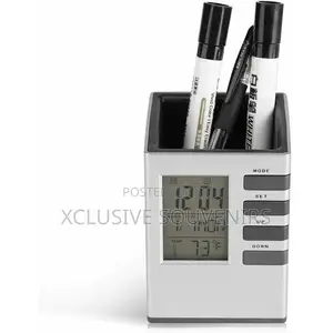 LCD Screen Display Pen Holder With Digital Calendar