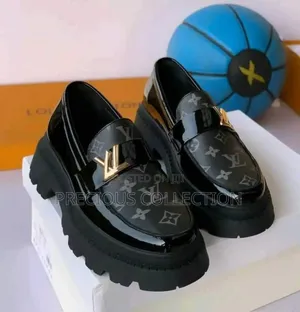 Men's Loius Vuitton Logo Leather Big Sole Shoes