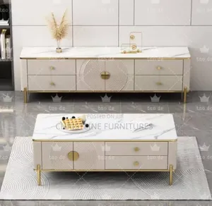 Marble to TV Console and Center Table Set