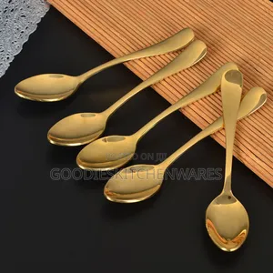 Gold Spoon Six Pieces (6) PCS Eating Spoon