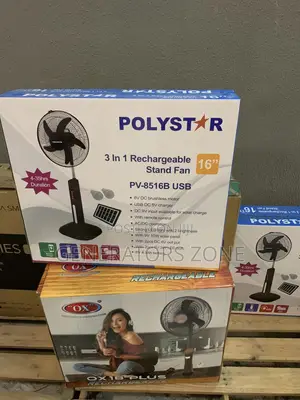 Polystar PV-8516B 3 in 1 Solar Rechargeable Standing Fan