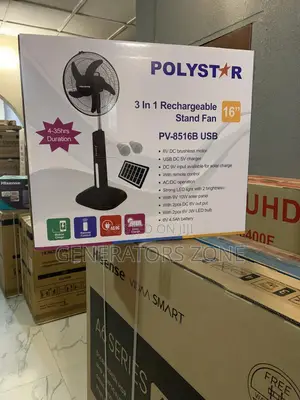 Easy to Clean Polystar 16" Rechargeable Stand Fan Pv-8516b