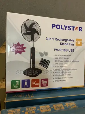 Timer Function Polystar 16" Rechargeable Stand Fan/Pv-8516b