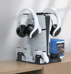 Green Lion PS5 Cooling Stand Charging Station - White
