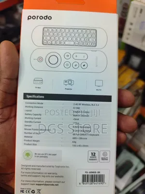 Porodo Air Mouse Remote Mini Keyboard