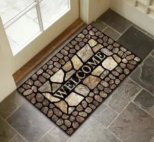 Welcome Stone-Printed Door Mat