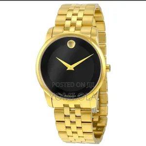 Movado Black Dial Gold Wristwatch