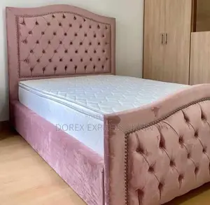Modern Upholstered Bed Frame - Foam-Padded and Sturdy
