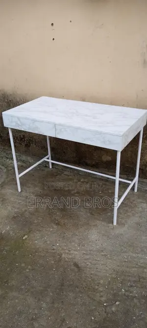 Marble Effect Office Desk With Drawers