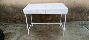 Marble Effect Office Desk With Drawers