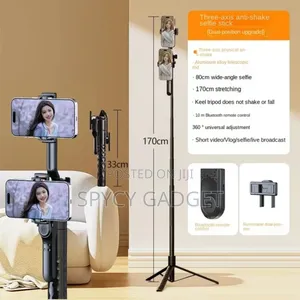 Long Extendable Selfie Tripod With Bluetooth Shutter