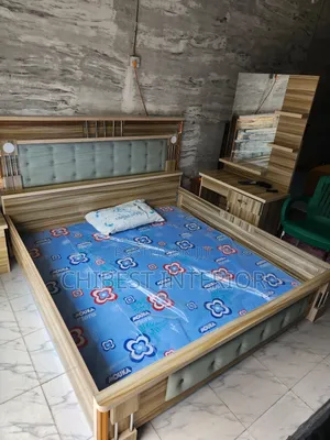 6by6 Wooden Set of Bed Made With HDF Plywood