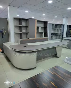 2.8 Metres Executive Office Table With Led Lights Bookshelf