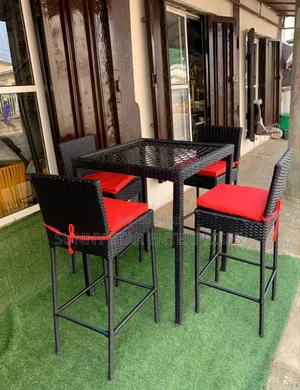 Unique Quality Set of Garden Bar Stools and Table for Bars