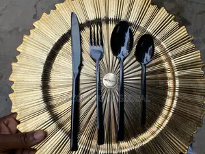 24pcs Black Cutlery Set