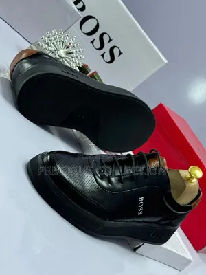 Men's Boss Plain Leather Flat Sole Lace Up Shoe