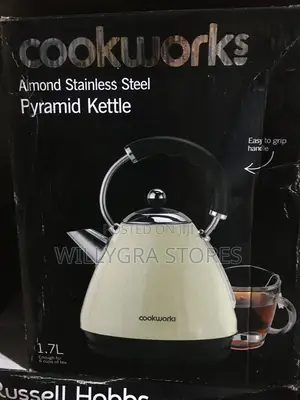 Cookworks Pyramid Kettle Almond Design With Stainless Steel