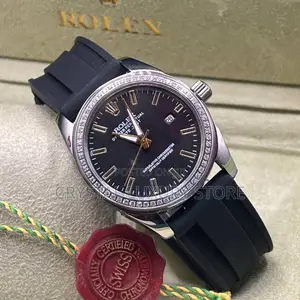 Rolex Quality Men Genuine Leather Wristwatch