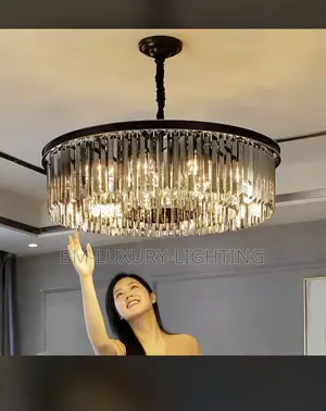Smokey Crystal Simple Parlor Chandelier