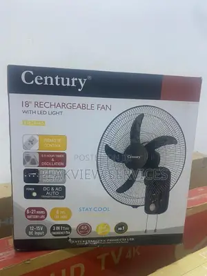 Well Made 18' Century Rechargeable Fan With Ledlight FRCB-45