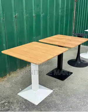 Wooden Table With Metal Stand