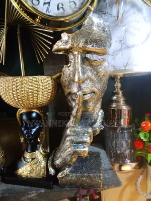 Statue Silence Is Gold Abstract Art Figurine
