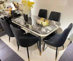 Marble Dining Table by Six Chairs