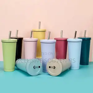 750ml Stainless Steel Thermos Cup With Lid & Straw Sippy Cup