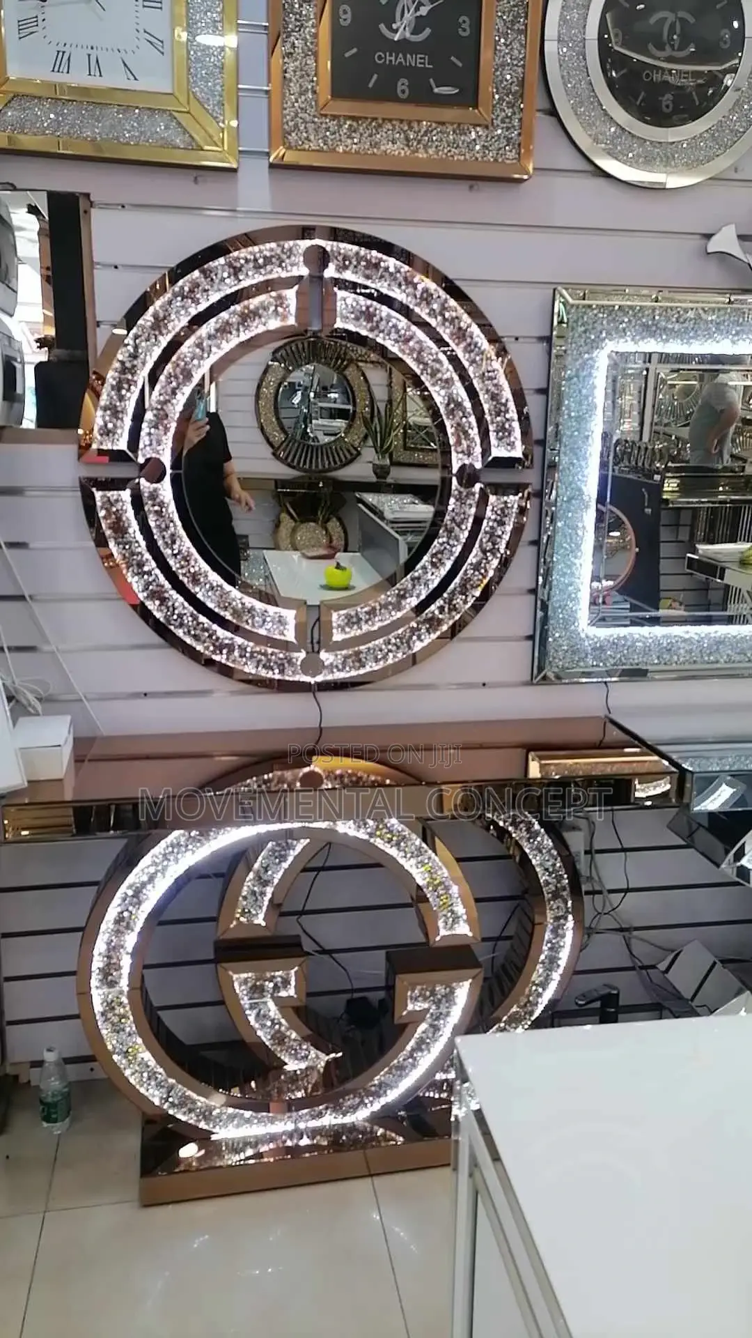 Executive Gold Wall Mirror Console Table