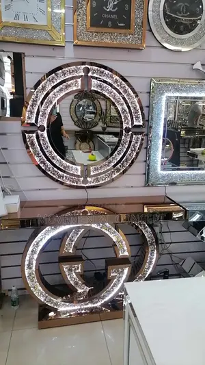 Executive Gold Wall Mirror Console Table