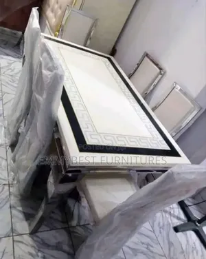 Standard Quality Marble Top Dinning Set, 6 Seaters.