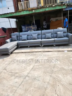 Leather L-Shaped Couch.