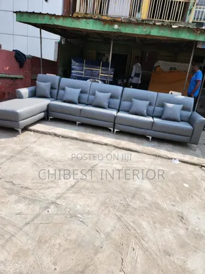 14ftby6ft L-Shaped Sofa Made With Skin Leather