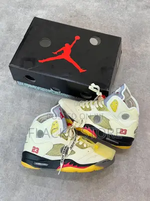 Original Air Jordan 5 Retro Off-White Sail Sneakers