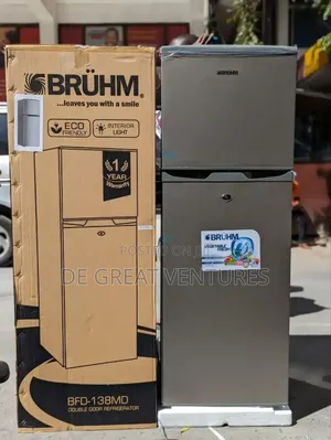 Brand New Bruhm 240litter Double Door Refrigerator>Extenal>>