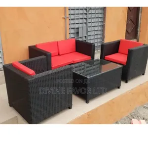 4 Seater Rattan Sofa S and Table