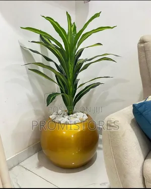 Artificial Flower and Golden Pot