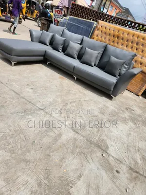 10ftby6ft L-Shaped Animal Skin Leather Couch.