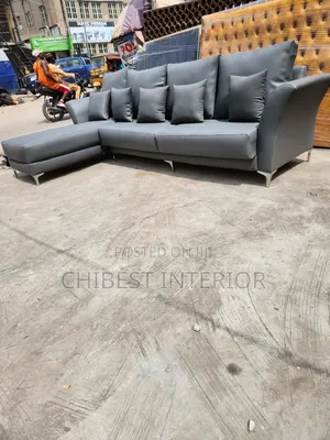 Animal Skin Leather 10ftby6ft L-Shaped Sofa