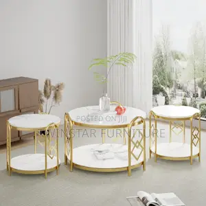 New Modern Marble / Glass Top Table Side Stools