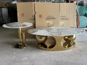 High Quality Marble Center Table With a Side Stool.