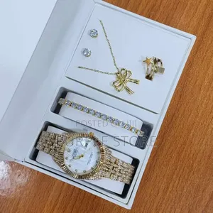 Rolex Women Watch Stone Gold